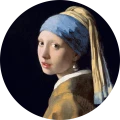 Samoprzylepna tapeta koło Johannes Vermeer Dziewczyna z perłą