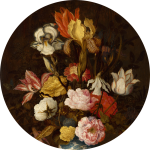 Tapeta koło - Kwiaty retro