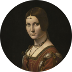 Tapeta koło - La Belle Ferroniere, da Vinci