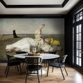 Reprodukcja obrazu Chełmońskiego jako tapeta ścienna w jadalni modern classic