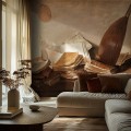 Artystyczna tapeta na wymiar z barokowym obrazem z martwą naturą w eleganckim salonie
