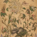 Tapeta ścienna z ilustracją botaniczną vintage