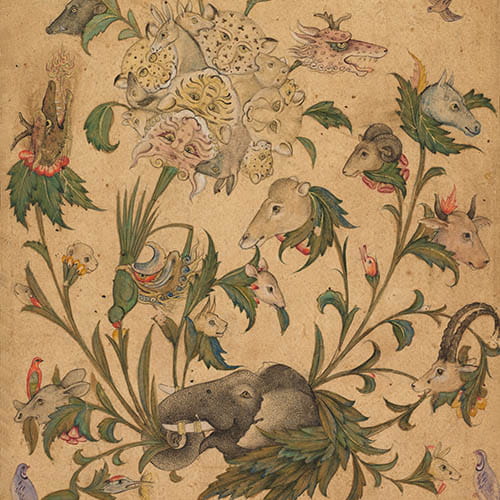 Tapeta ścienna z ilustracją botaniczną vintage