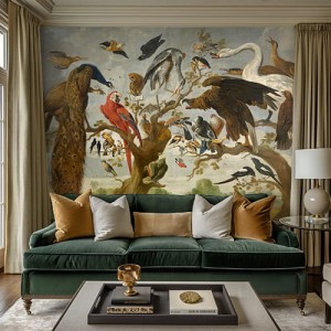 Tapeta na wymiar - Ptasi koncert, ilustracja retro