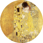 Tapeta koło - Pocałunek, Klimt