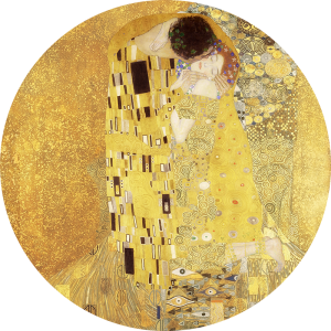 Tapeta koło - Pocałunek, Klimt