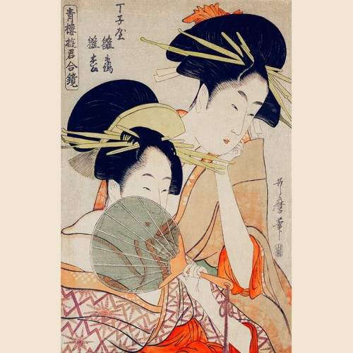 tapeta-w-stylu-japonskim-gejsze-w-tradycyjnych-kolorowych-strojach-utamaro-artemania.jpg