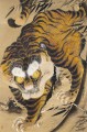 Tapeta ścienna z japońską ilustracją vintage - tygrysem w stylu ukiyo-e